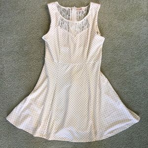 Altar’d State Cream Lace Polka Dot Mini Dress